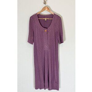 The Territory Ahead Womens Dress Purple Short Sleeve Scoop Neck 100% Cotton L